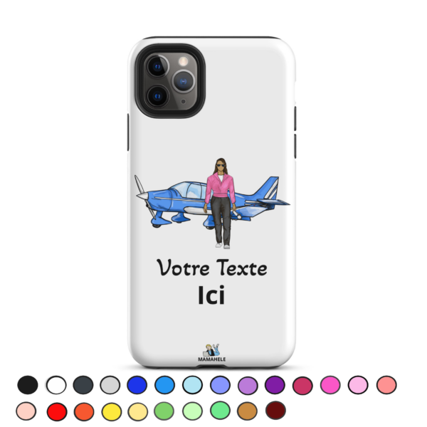 Coque double protection pour iPhone® Avion -personnage femme