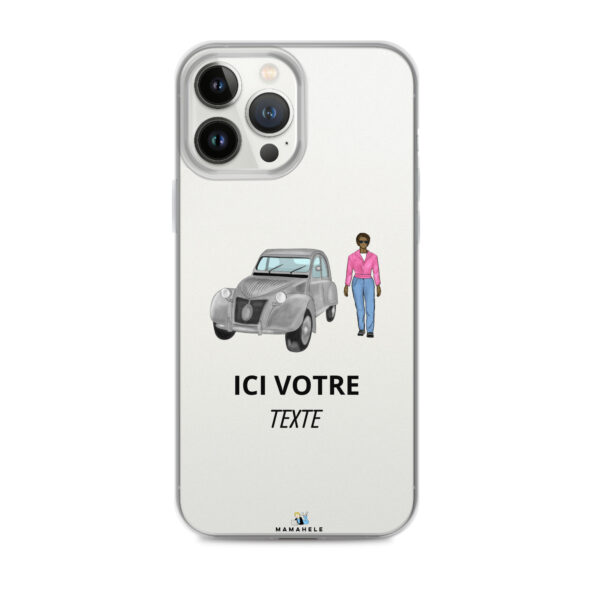 Coque transparente pour iPhone Voiture - personnage femme