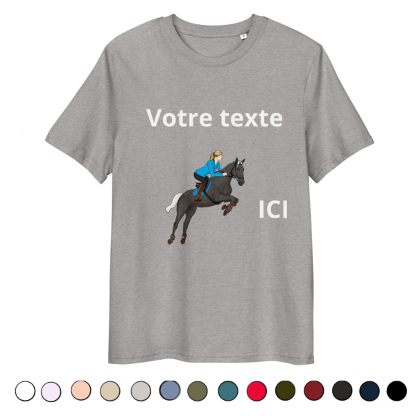 T-shirt Biologique Unisexe Cheval - personnage femme