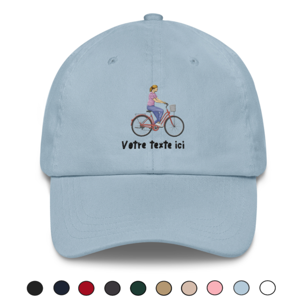 Casquette Brodée Vélo - personnage femme