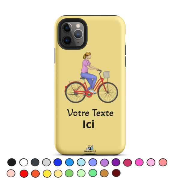 Coque double protection iPhone® Vélo - personnage femme