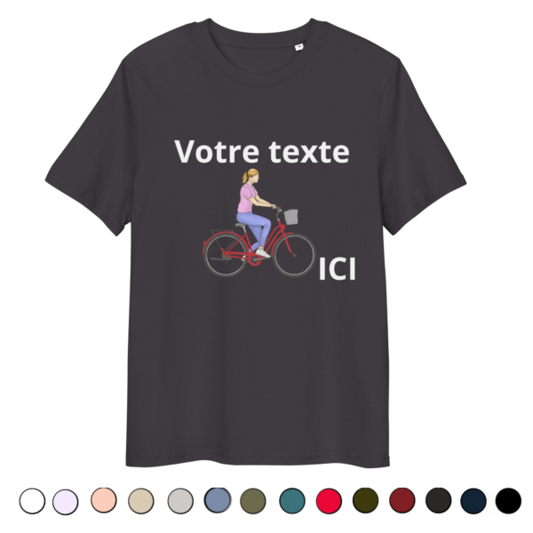 T-shirt Biologique Unisexe Vélo - personnage femme