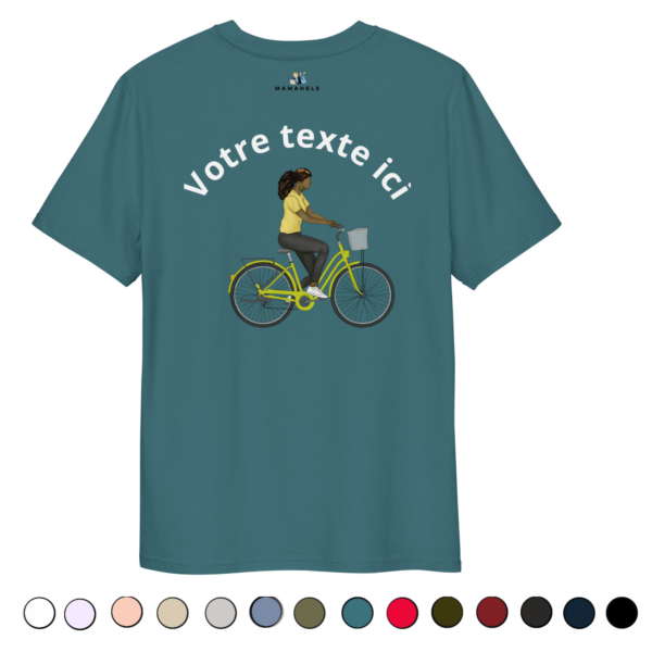 Bike Doubled-side Organic Unisex T-shirt recto-verso - Woman character