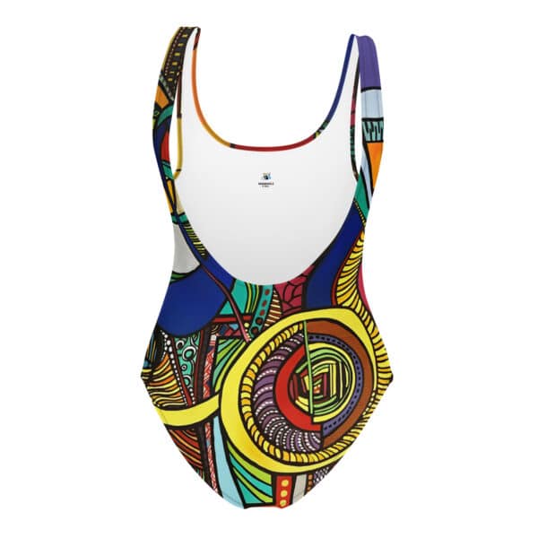 Ethnic One-Piece Swimsuit - Patchwork - Image 4