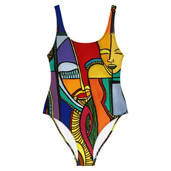 Ethnic One-Piece Swimsuit - Patchwork - Image 3