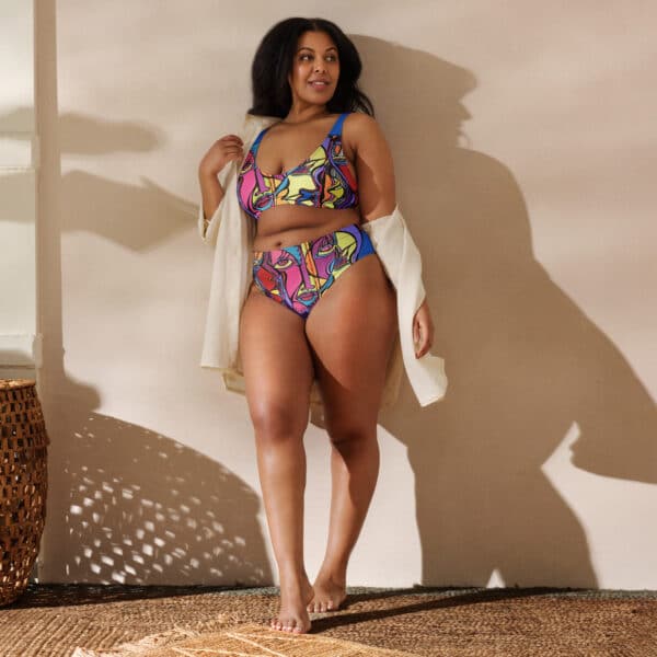 Recycled High-Waisted Pink Swimsuit - Image 3